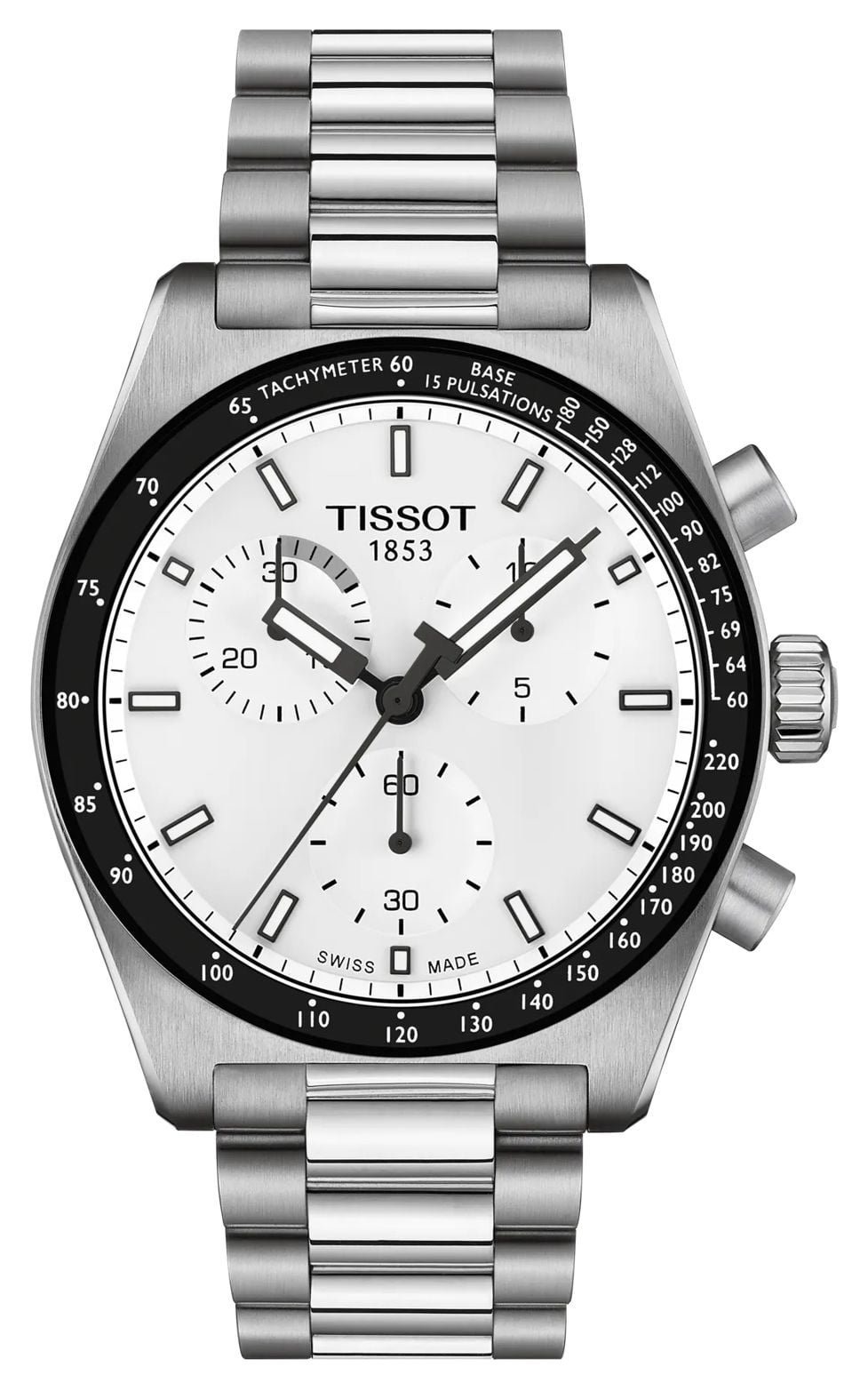 Tissot Chronographe Ã  quartz PR516 (40 mm), cadran blanc / montre