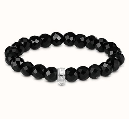 Thomas Sabo Charm Bracelet With Oval Obsidian Beads X0292-023-11-L17