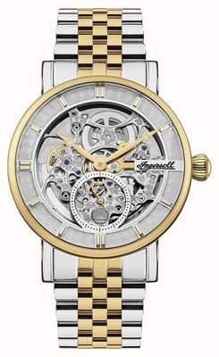 Ingersoll THE HERALD 1892 Automatic (40mm) Silver Skeleton Dial / Two-Tone Stainless Steel Bracelet I00414