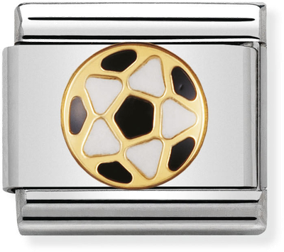 Nomination Classic Football 18ct Gold & Steel Enamel Charm 030204/17