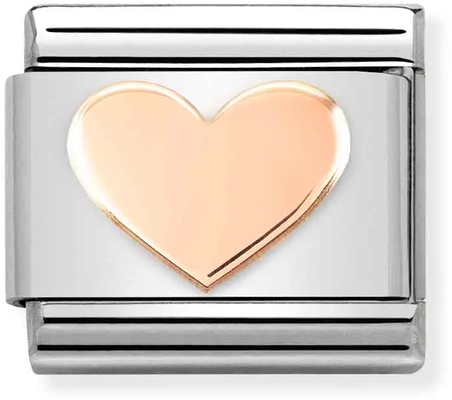 Nomination Classic Heart Rose Gold & Steel Charm 430104/37