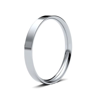 James Moore Wedding Ring | 9ct 白金 | 2.5毫米 | 轻 | 尺寸平底 | ag_2.5lle-9w AG_2.5LLE-9W