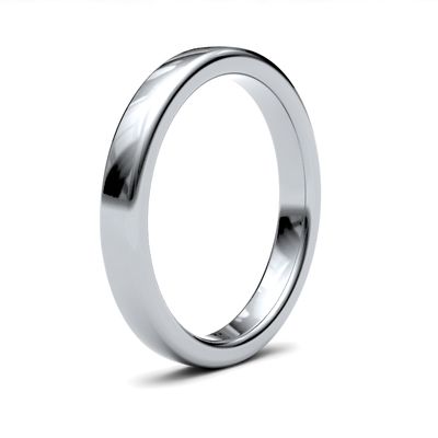 James Moore Wedding Rings | Palladium 500 | 3mm | Heavy | Soft Court | AG_3LHS-PD5