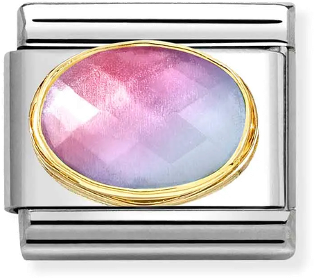 Nomination Classic Light Blue Rose Gemstone Steel Charm 030612/035