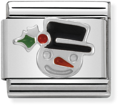 Nomination Classic Snowman Sterling Silver & Steel Enamel Charm 330204/11