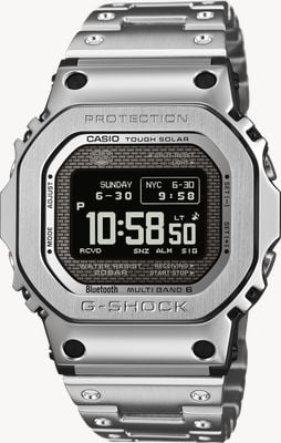 Casio G-Shock 5000er Serie (43,6 mm) Vollmetall-Uhr mit Mipmap-Display und Edelstahlarmband GMW-BZ5000D-1ER