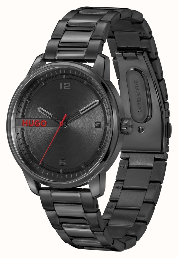 HUGO Herrenuhr #stamp (42 Mm) Mit Schwarzem Zifferblatt Und - Main Image