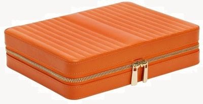 WOLF Maria Large Zip Jewellery Case Tangerine 766139