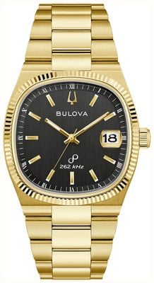 Bulova Super Seville Precisionist (38 mm) silbernes Zifferblatt / goldfarbenes PVD-beschichtetes Edelstahlarmband 97B246