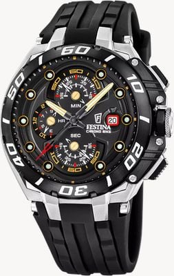 Festina Chrono Bike 2026 (46mm) Black Dial / Black Rubber Strap F20755/8