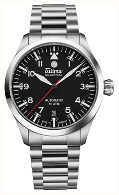 Tutima Glashütte 飞行员T5自动腕表（38.5毫米），亮黑色表盘/钛金属表带 6109-02