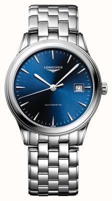 LONGINES Montre classique automatique emblématique (38,5 mm) cadran bleu / bracelet en acier inoxydable L49744926