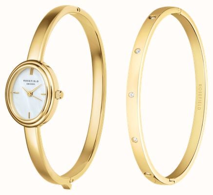 Rosefield Bangle - Gift Set (19.5mm) Mother-of-Pearl Dial / Gold PVD Stainless Steel Bangle BWGCG-X293