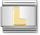 Nomination Classic Letter L 18ct Gold & Steel Charm 030101/12