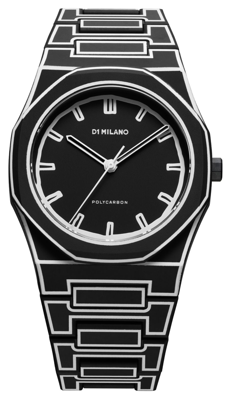 D1 Milano Polycarbon Black Sketch 405mm Matte Black Dial Watch