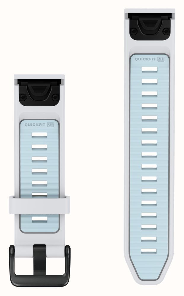 Garmin QuickFit Bands (20mm) Whitestone/Ice Blue Silicone with Black Hardware - Strap Only 010-14506-00 - alternate view 2