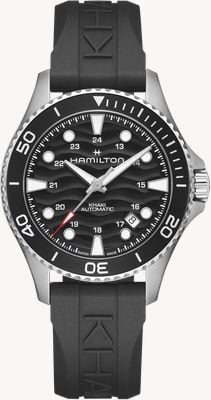 Hamilton Khaki Navy Scuba Automatic (40mm) Black Wave Dial / Black Rubber Strap H82415330