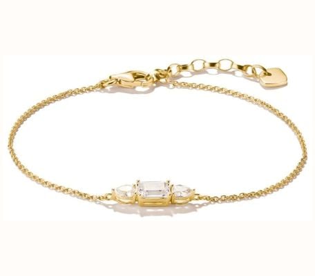 Thomas Sabo 18k Gold Plated Bracelet With Sparkling Zirconia Stones Bold A2221-414-14-L19V