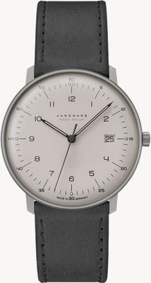 Junghans Max Bill MEGA Solar | Dark grey Leather Strap Sapphire Crystal 59/2023.02