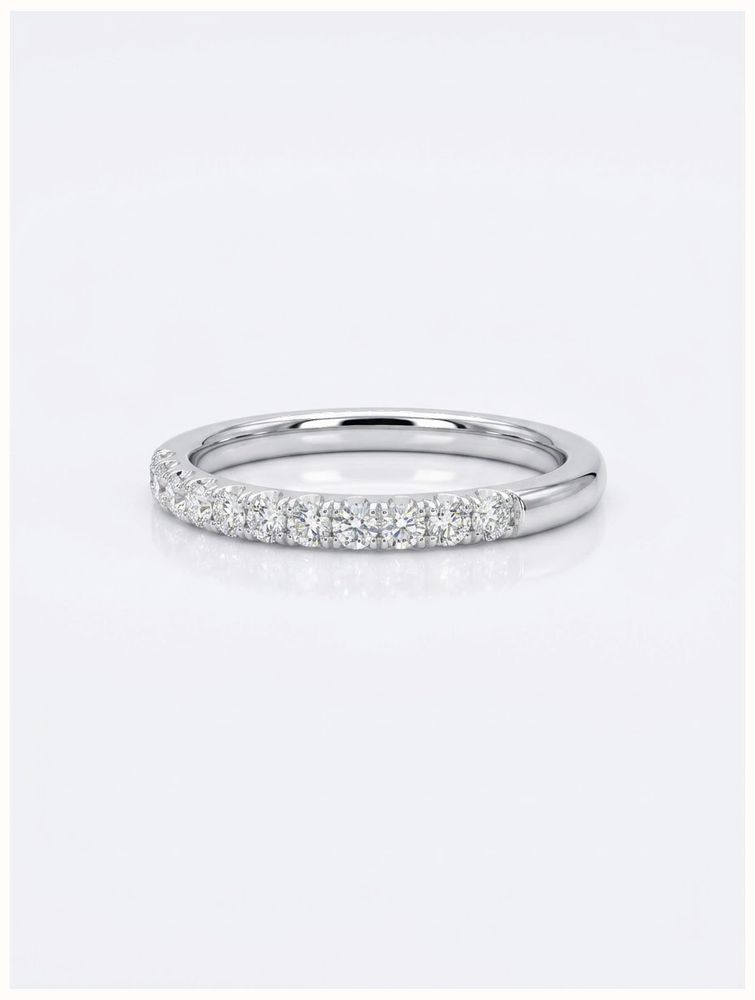 0.33ct Round Brilliant Natural Diamond Platinum Half Eternity Ring HET100161/P - alternate view 2