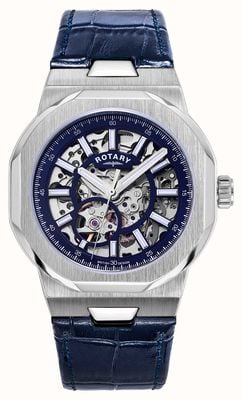 Rotary Sport Regent Skeleton Automatic (40mm) Blue Dial / Blue Leather Strap GS05415/05