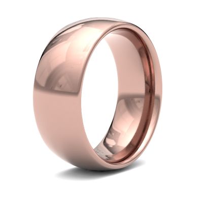James Moore Wedding Rings | 9ct Rose Gold | 8mm | Medium | Traditional Court | AG_8LMC-9R