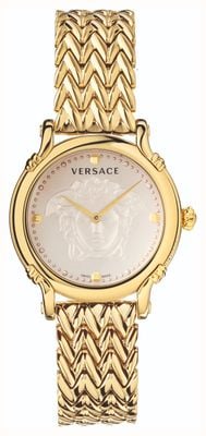 Versace Английская булавка (34 мм), циферблат цвета слоновой кости/нержавеющая сталь с золотым PVD-покрытием VEPN00520