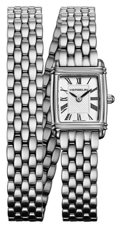 Herbelin Quartz Art dÃ©co (17,8mm) cadran argentÃ© guilloch montre