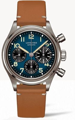 LONGINES Heritage Avigation BigEye (41mm) Blue Chronograph Dial / Brown Leather Strap L28161932