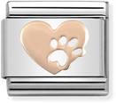 Nomination Classic Footprint Heart Steel Charm 430104/12