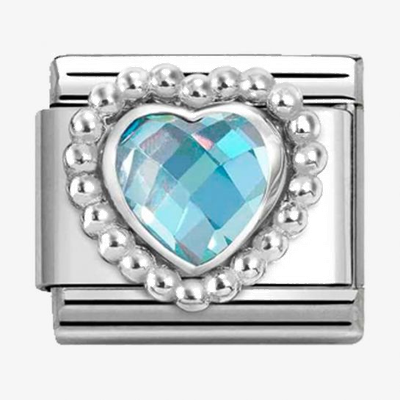Nomination Classic Dotted Heart Sterling Silver & Steel Charm 330606/006