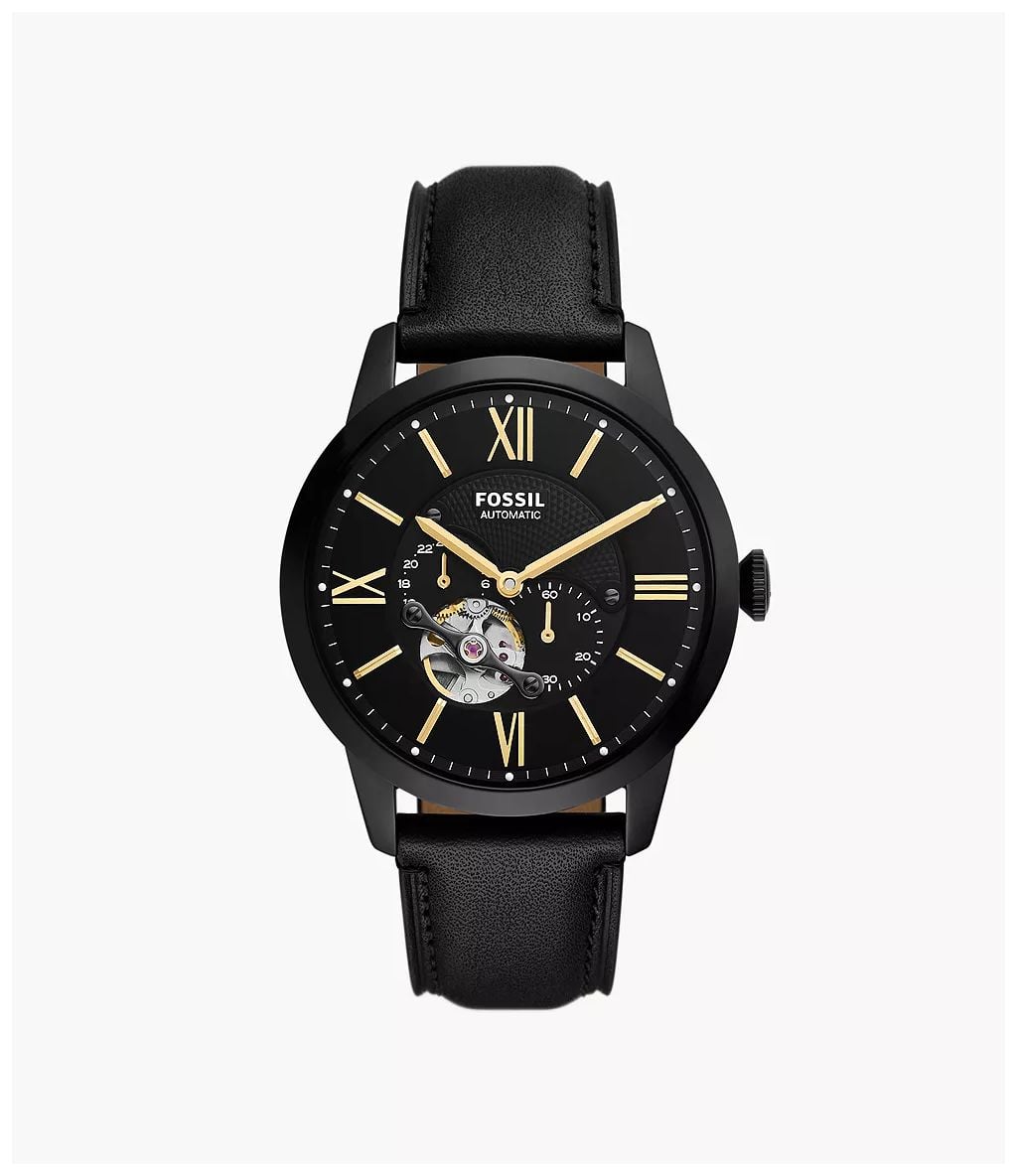 Fossil Townsman 44 mm automatique cuir noir ME3290 montre