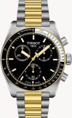 Tissot Pr516石英计时码表（40毫米）黑色表盘/双色不锈钢表链 T1494172205100