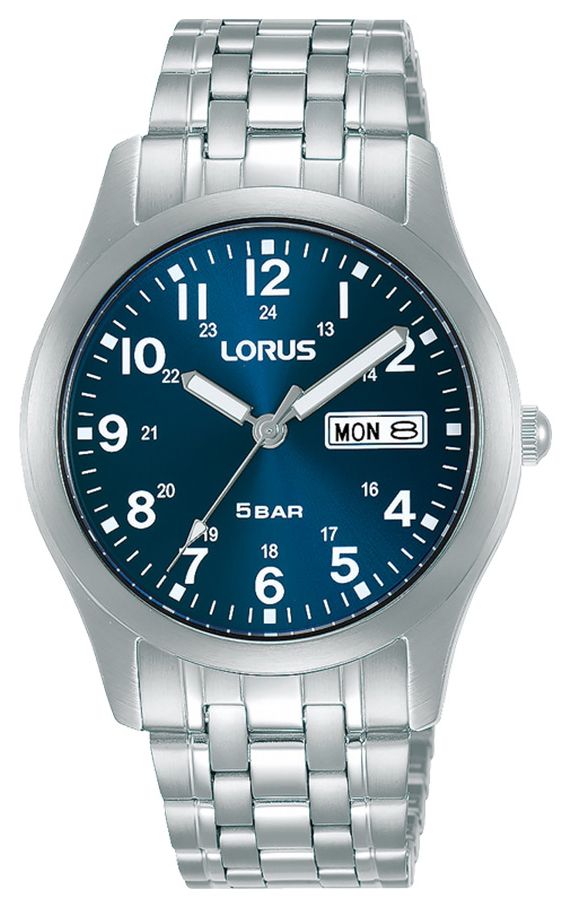 Lorus Cadran classique jour/date (38 mm) bleu soleillÃ© / montre