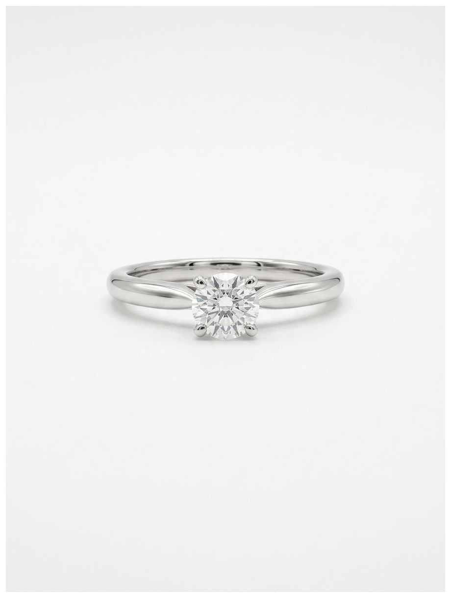 GEMEX 0.23ct Round Brilliant Natural Diamond Platinum Jewellery