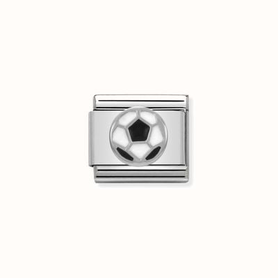 Nomination Composable Classic SYMBOLS In Stainless Steel Enamel And Silver 925 Soccer Ball 330202/13