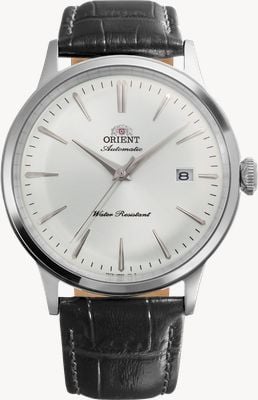 Orient バンビーノ オートマチック (40.5mm) シルバーサンレイダイヤル / ブラックレザーストラップ RA-AC0031S30B