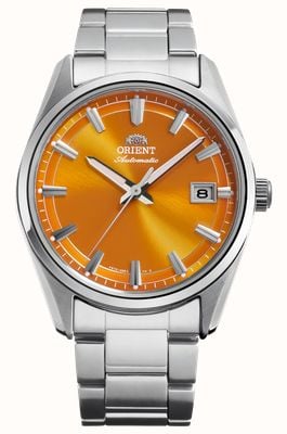 Orient Automatyczny zegarek Stretto Date w limitowanej edycji (38,5 mm) z pomarańczową tarczą słoneczną / bransoletą ze stali nierdzewnej RA-AC0R08Y30B