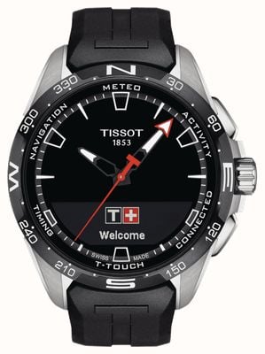 Tissot T-Touch Connect quadrante nero in titanio solare (47,5 mm) / cinturino sintetico nero T1214204705100