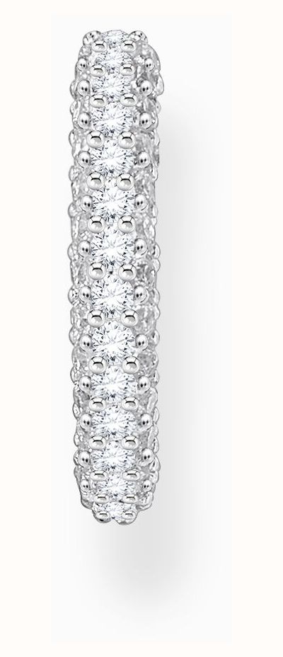 Thomas Sabo Orecchini Pendenti In Argento 925 Riciclato - 3 Fili Mobili Con Zirconi, Lucidi, 30x5 Mm