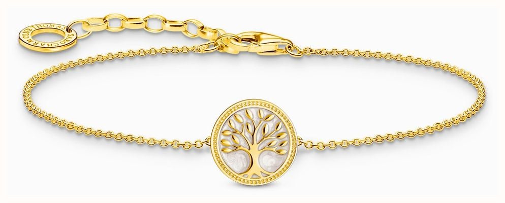 Thomas Sabo Tree of Love White Enamel Gold-Plated Sterling Silver Bracelet 19cm A2160-427-39-L19V