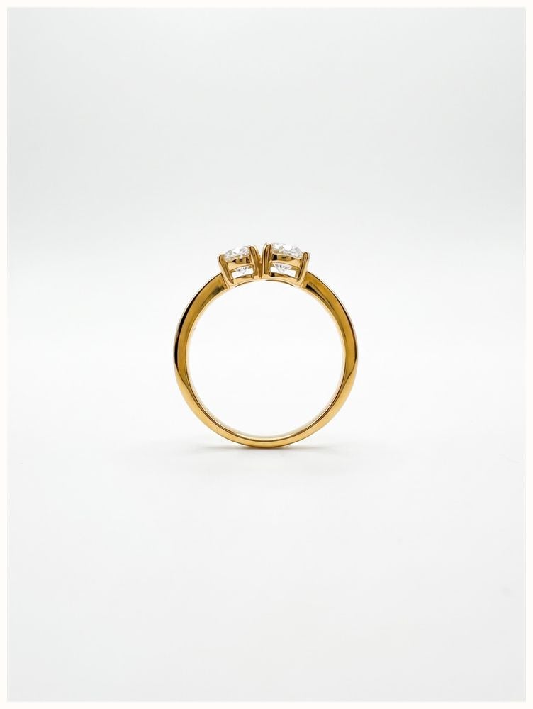 1ct Oval & Pear Lab Grown Diamond 18ct Yellow Gold Toi Et Moi Ring SR3662(LG-YG)18 - 备用视图 3