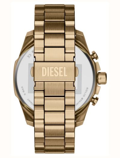Diesel Mega Chief Slim Gold Plated Bracelet Blue Dial DZ4736 - 备用视图 2