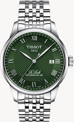 Tissot Le locle powermatic 80 (39mm) zielona tarcza / bransoleta ze stali nierdzewnej T0064071109300