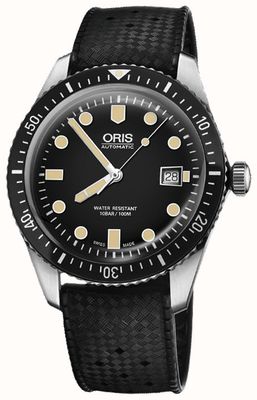 ORIS Divers 65 Automatik (42 mm), schwarzes Zifferblatt / schwarzes Kautschukarmband 01 733 7720 4054-07 4 21 18