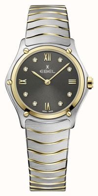 EBEL Sport classic lady - Cadran anthracite 8 diamants (29mm) / Or 18k & acier inoxydable 1216419A