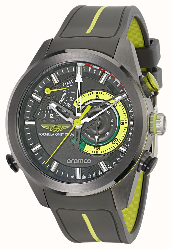 Aston Martin Aramco Formula One™ Team KRS Quartz Multifunction (44mm) Grey Dial / Grey Silicone Strap MTFR1F601 - vista alternativa 2