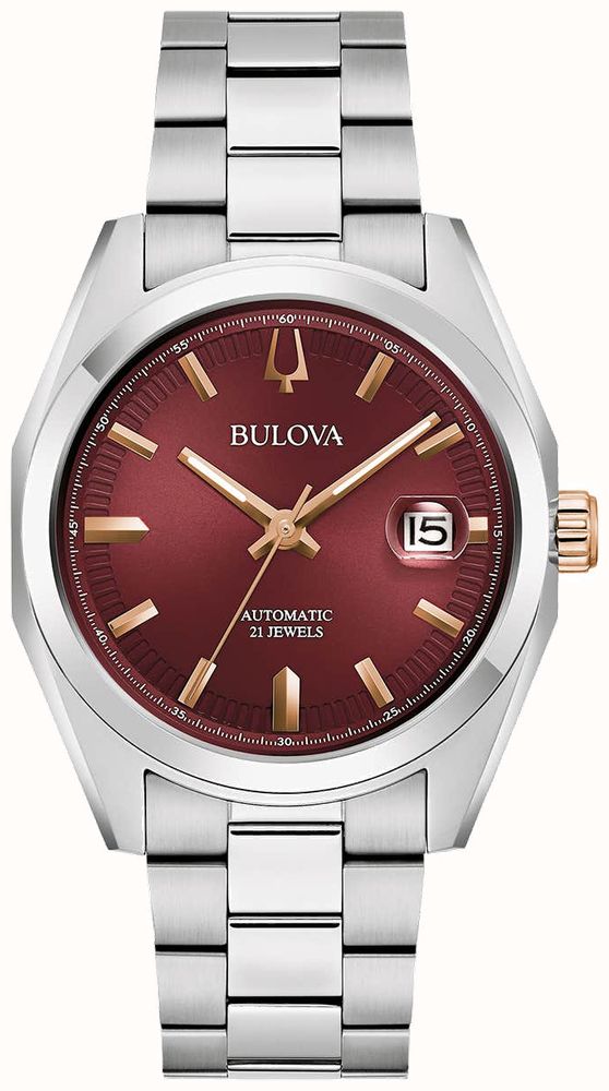 Bulova Orologio Uomo Al Quarzo Con Cinturino In Acciaio Inossidabile - Collezione Classic, Cassa Rotonda Argento 96A292