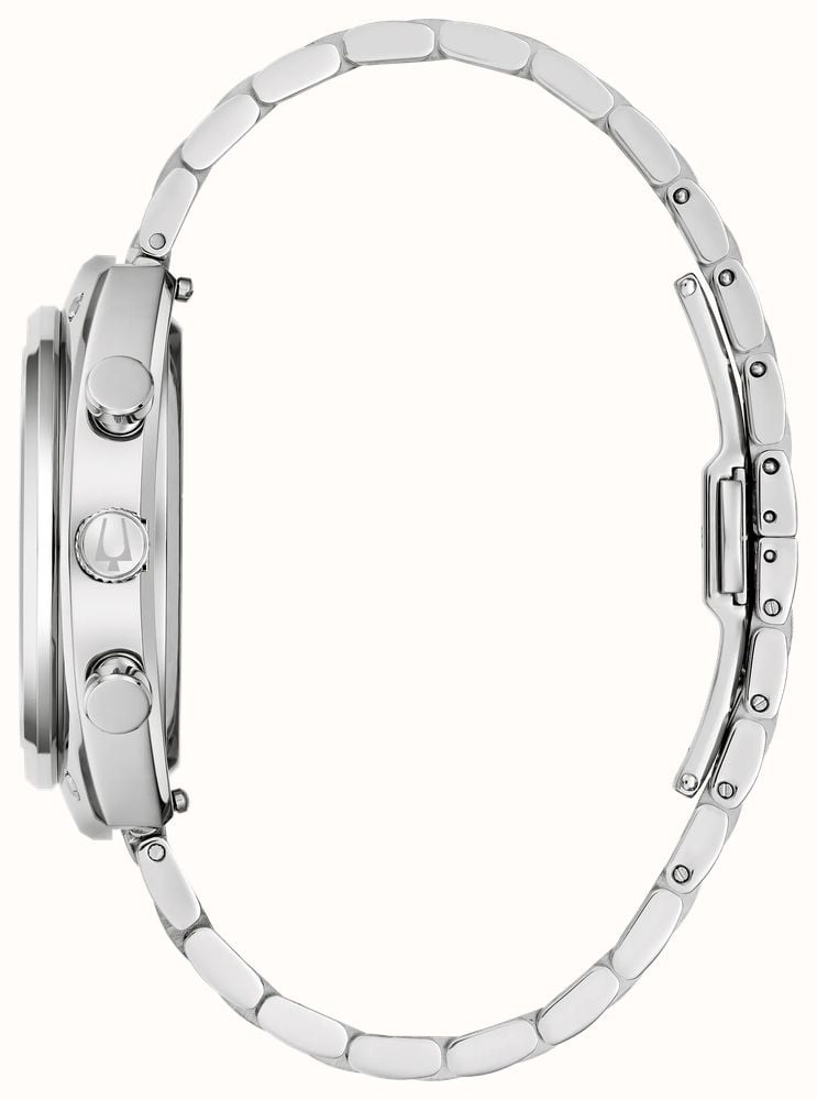 Bulova SHELBY Racer Chronograph Limited Edition (40.5mm) Silver Dial / Stainless Steel Bracelet 96K118 - alternatieve weergave 3