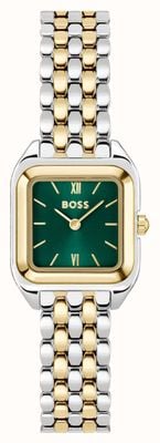 BOSS Mae petite (22 mm) groene wijzerplaat / tweekleurige roestvrijstalen band 1502822
